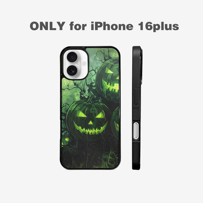 iPhone 16 Plus Case — Halloween Glowing Jackolantern Personalized Phone Cover, Unique Phone Case Design