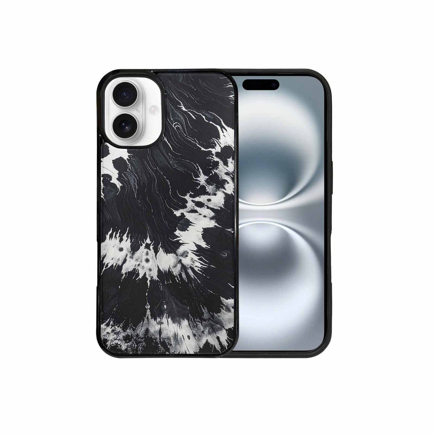 iPhone 16 Plus Case — Black White Animal Print, Custom Made Phone Cover