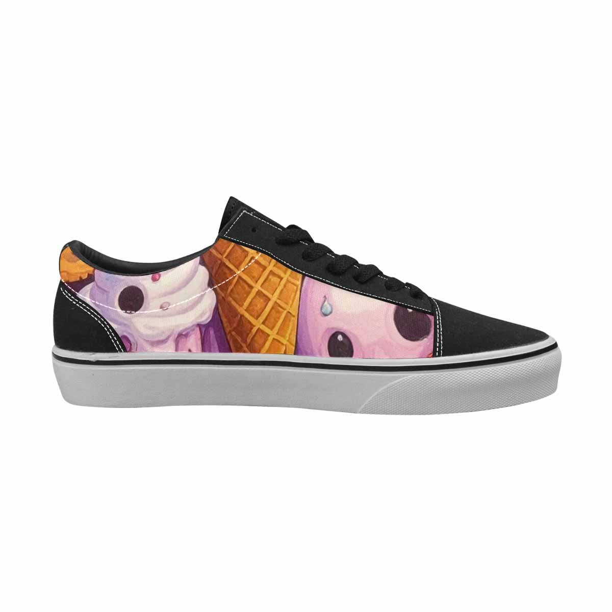 WOMEN'S Ice Cream Monsters  Lace-Up Canvas Surreal Custom Shoes