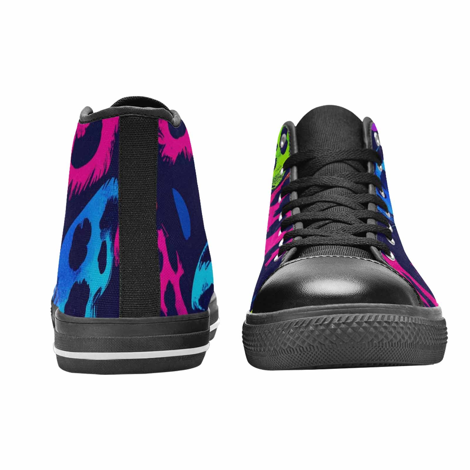 WOMEN'S Leopard Print Neon High Top Canvas Dreamcore Custom Shoes