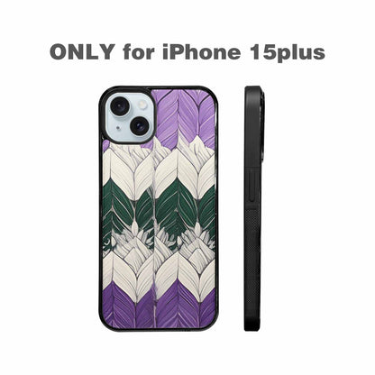 iPhone 15 Plus Case — Genderqueer Flag Color Theme Small Rainbow, Custom Made Phone Cover