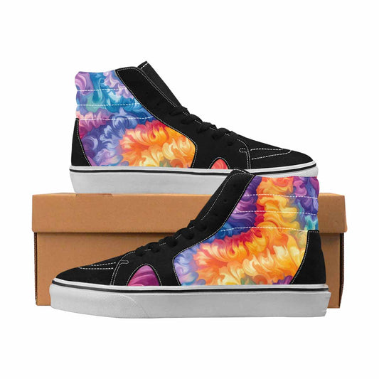 MEN'S Tie Dye High Top Canvas One Of A Kind Cottagecore Custom Printed Shoes