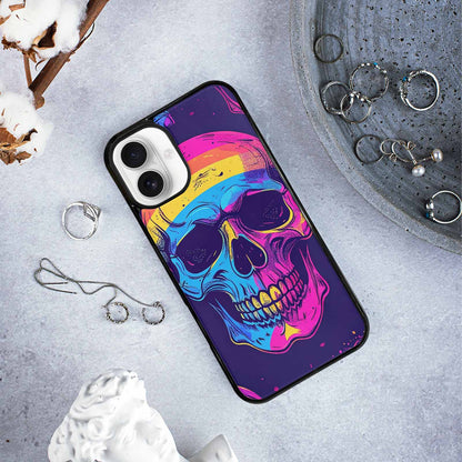 iPhone 16 Plus Case — Pride Flag Skulls Seamless Pattern Vibrant, Personalized Phone Case