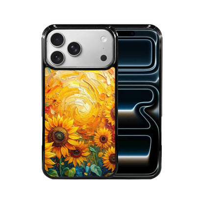iPhone 17 Pro Max Case — Impressionist Sunflower Brushstroke Pattern Floral, Customized Protective Case