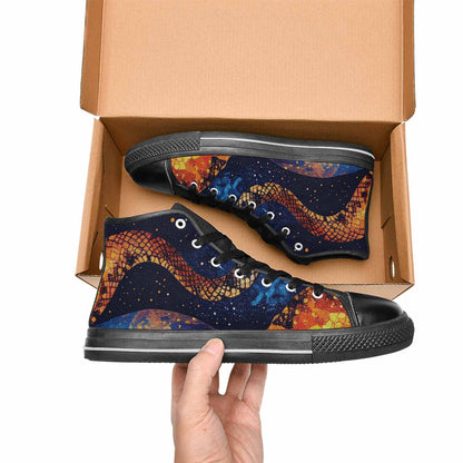 MEN'S Galaxy Snake Print High Top Canvas Y2K Custom Sneakers