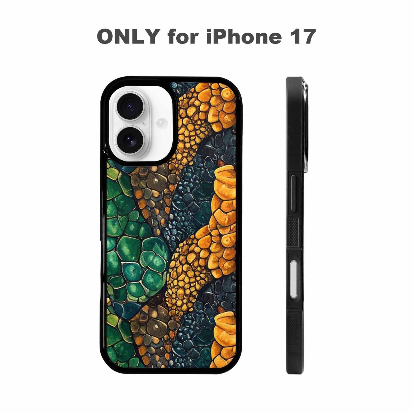 iPhone 17 Case — Small Snake Skin Reptile Original Art, Custom Designed Case Cover