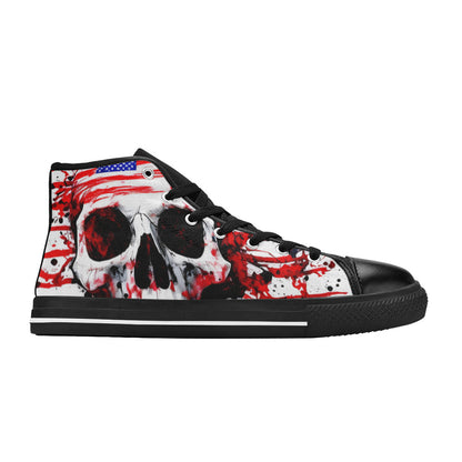 WOMEN'S Patriotic Splatter High Top Canvas Wallpaper Art Custom Shoes