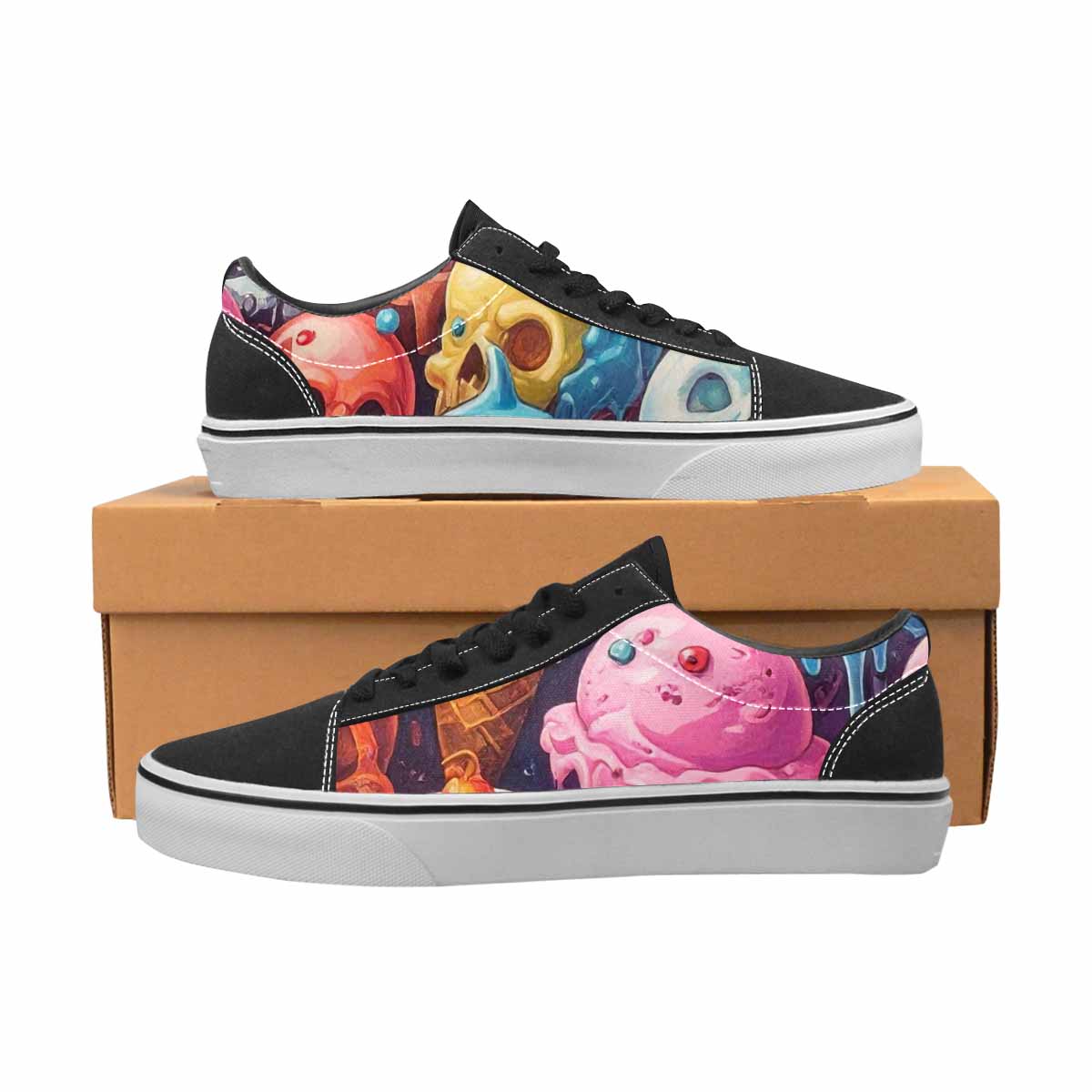 WOMEN'S Ice Cream Monsters  Lace-Up Canvas Vivid Sneakers