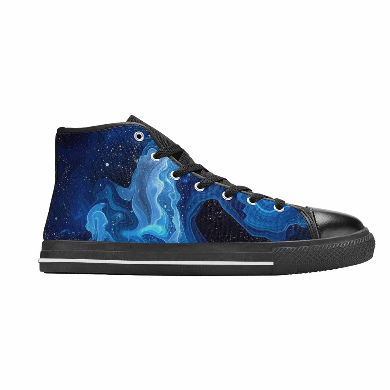 WOMEN'S Galaxy Art - High Top Canvas Vibrant Chaos Custom Sneakers