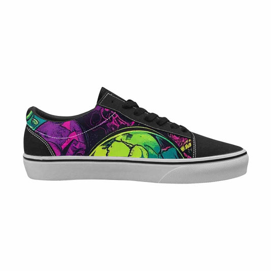 WOMEN'S Skulls - Neon Canvas Lace-Up Dark Academia Sneakers