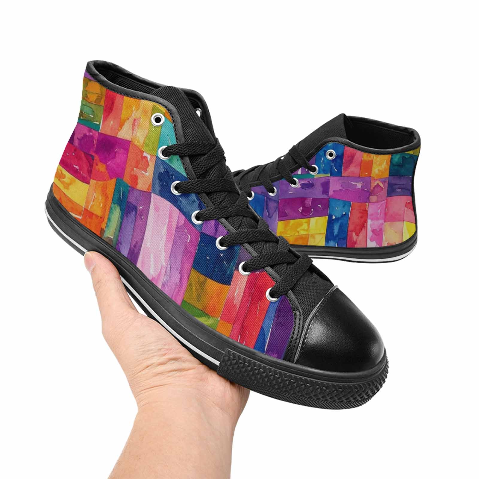 WOMEN'S Rainbow Pride Flag High Top Canvas Aesthetic Custom Shoes