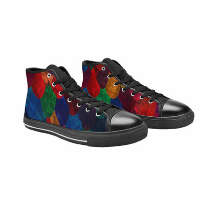 WOMEN'S Dark Snake Print High Top Canvas Cottagecore Custom Sneakers