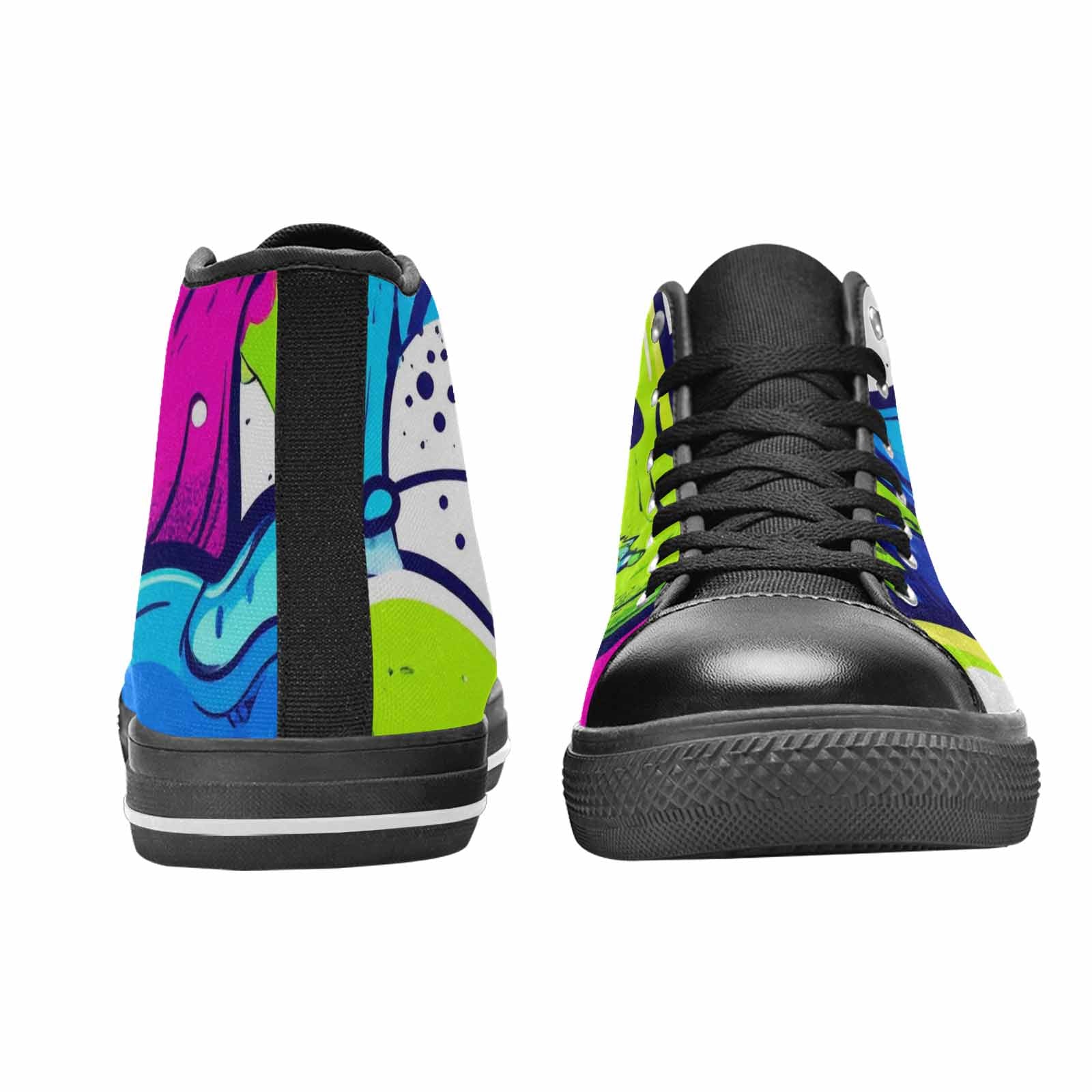 WOMEN'S Acid Wash Cartoon High Top Canvas Neon Fantasy Custom Shoes