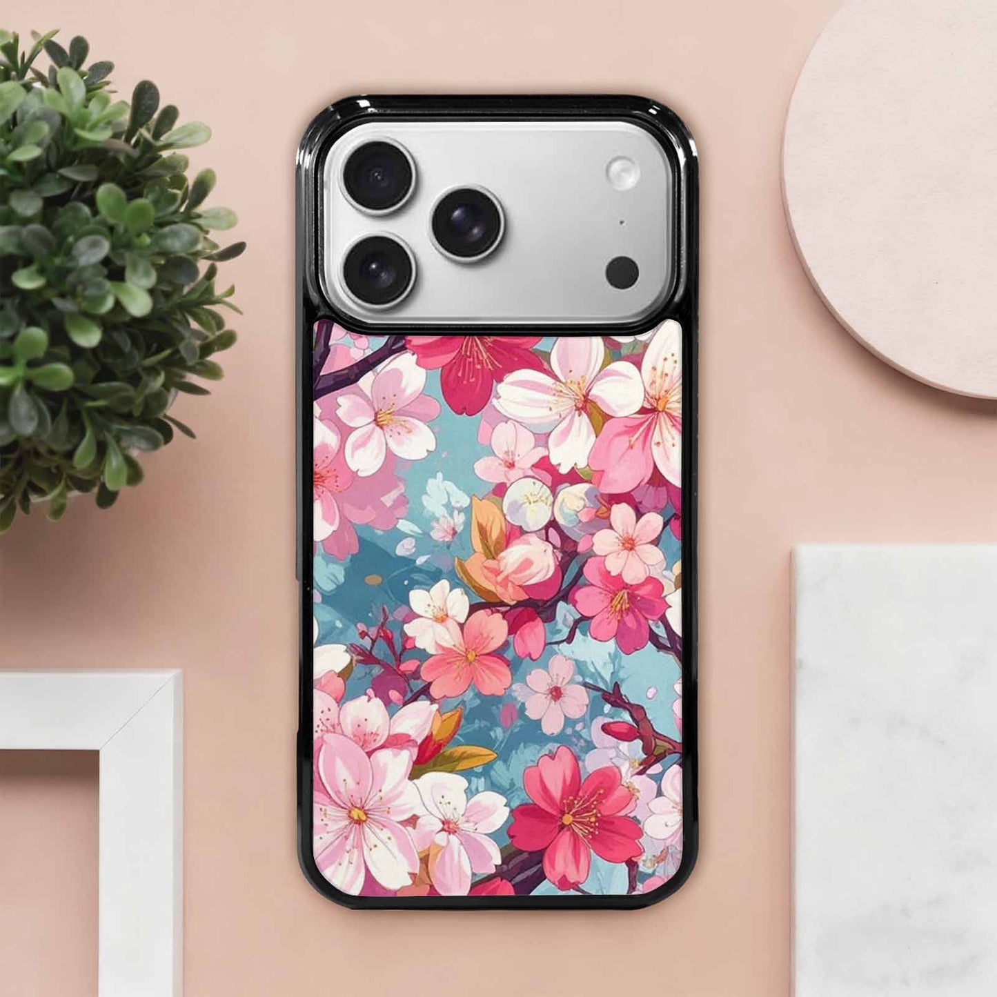 iPhone 17 Pro Max Case — Cherry Blossom Branch Cherry Original Art, Customized Protective Case