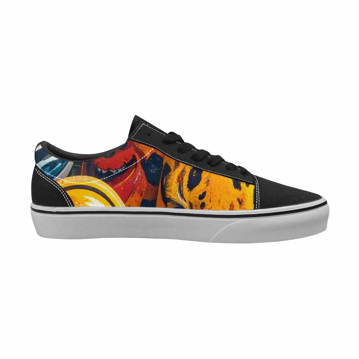 WOMEN'S Smiley Faces Lace-Up Canvas Melting Art Custom Sneakers
