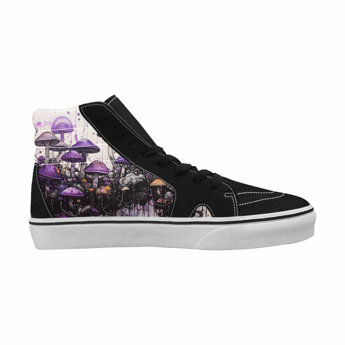 MEN'S Rainbow Drip Mushrooms High Top Canvas Wallpaper Art Sneakers