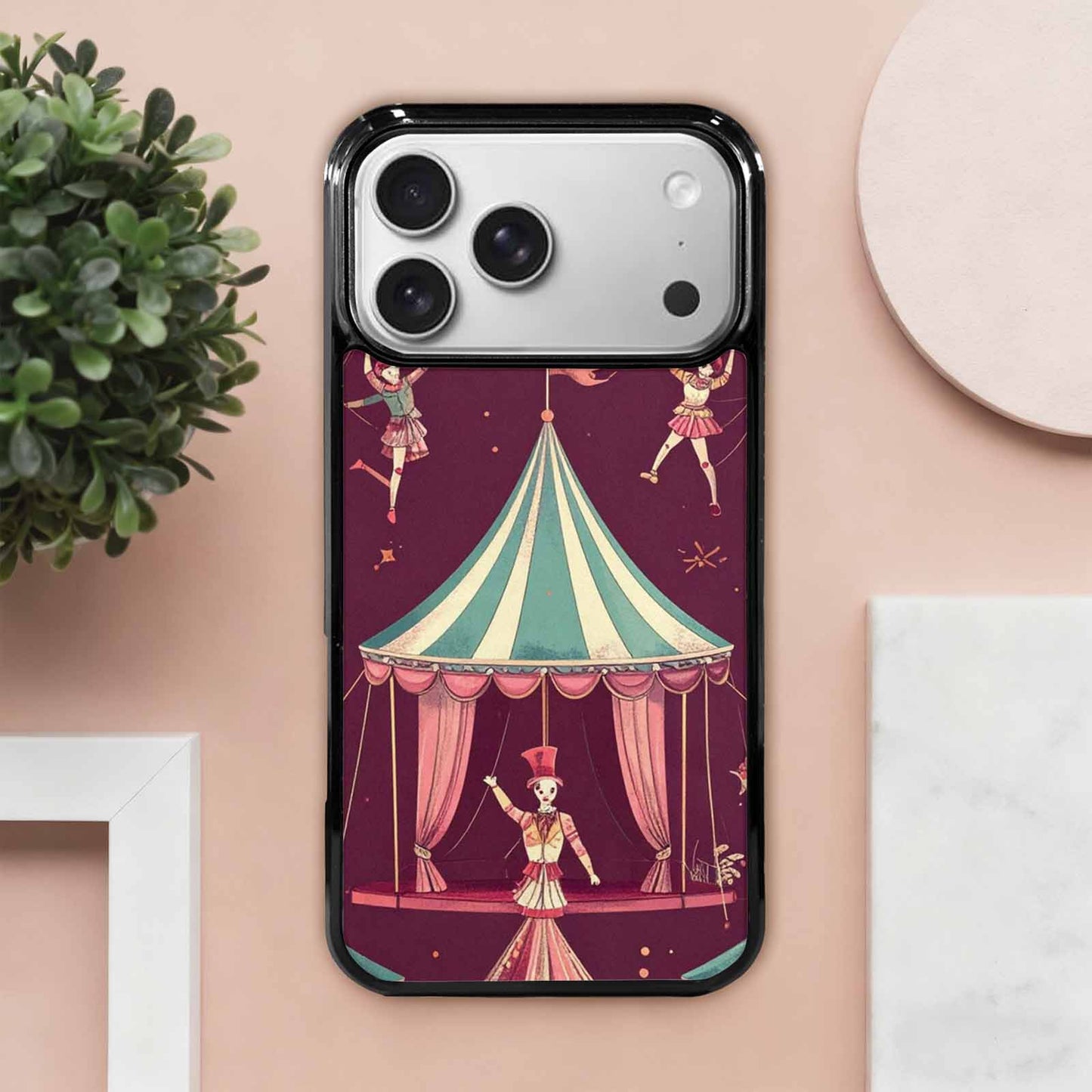 iPhone 17 Pro Max Case — Vintage Circus Art Pattern Retro Vintage, Custom Art Phone Cover