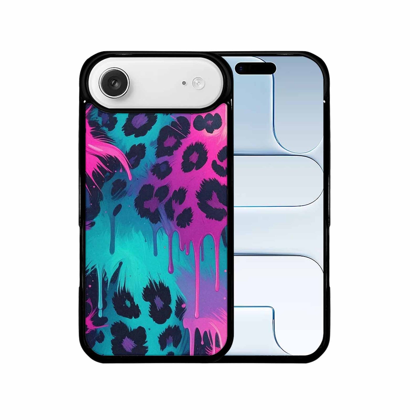 iPhone 17 Air Case — Leopard Melting Neon Animal Print, Personalized Phone Case