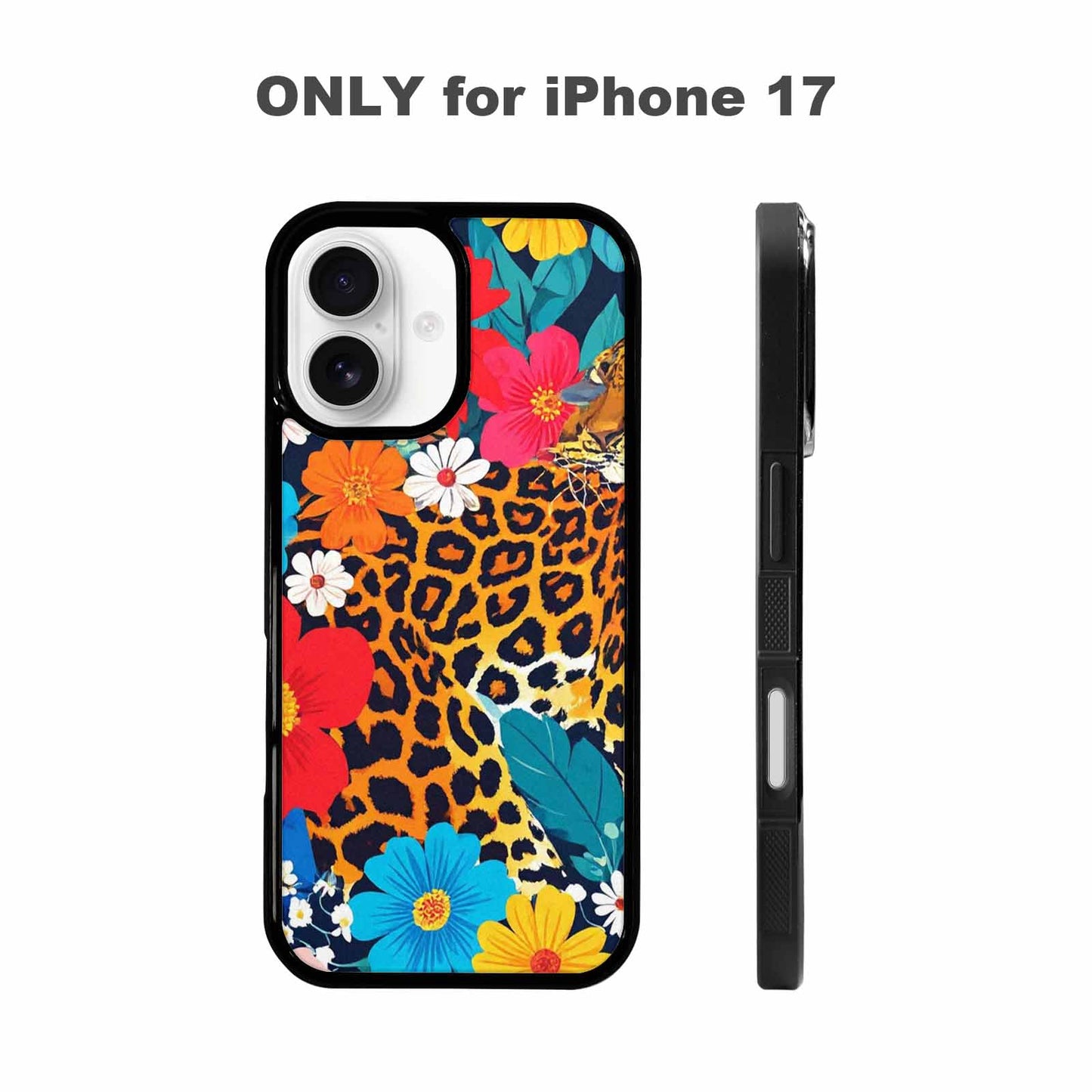 iPhone 17 Case — Leopard Print Floral Seamless Animal Print, Custom Print Case Cover