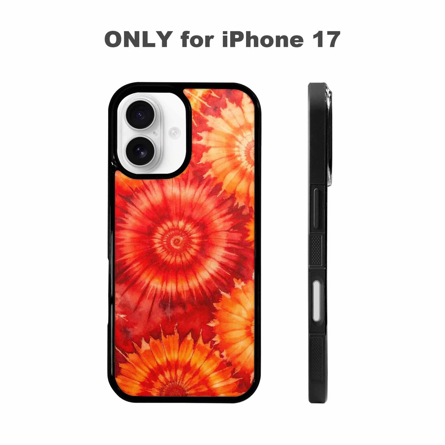 iPhone 17 Case — Tie Dye Red Orange Tie Dye, Custom Printed Phone Case