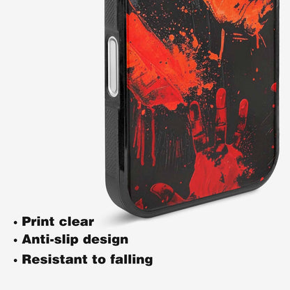 iPhone 16 Plus Case — Halloween Splatter Handprint Custom Personalized Phone, Original Design Phone Case