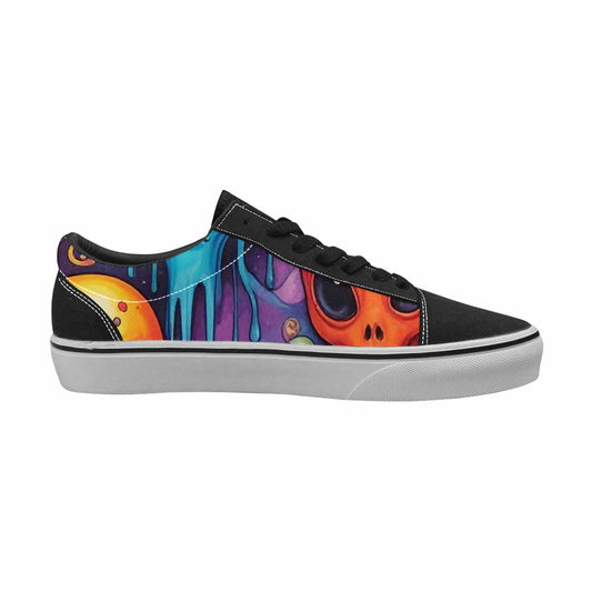 WOMEN'S Melting Aliens Lace-Up Canvas Vibrant Chaos Custom Sneakers