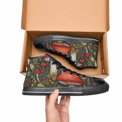 MEN'S Mushroom High Top Canvas Vibrant Chaos Shoes