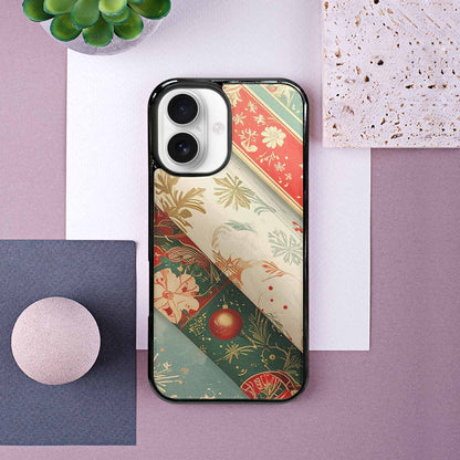 iPhone 16 Case — Christmas Wrapping Paper Pattern Art Wallpaper, Original Design Phone Case