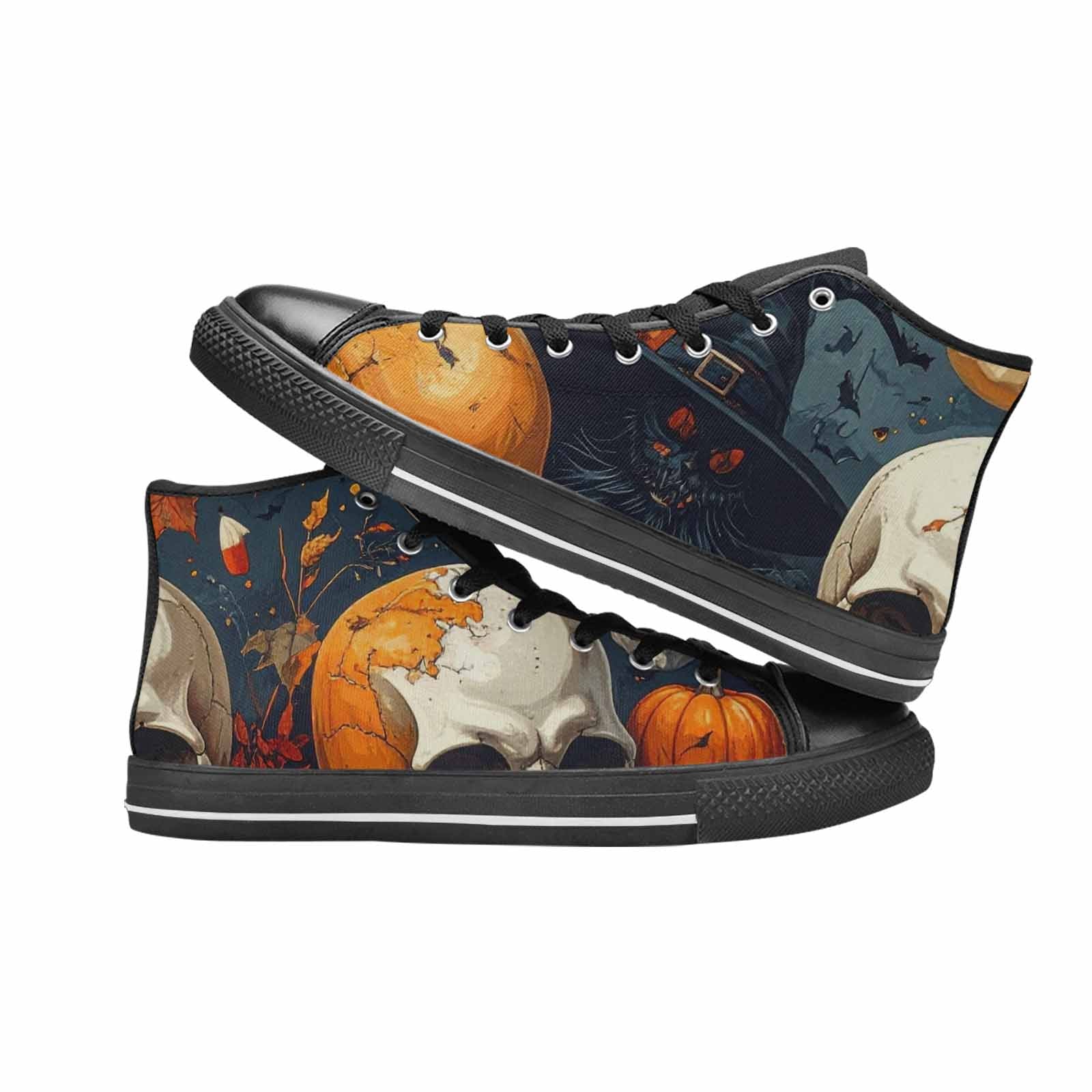 MEN'S Halloween Skulls Pumpkins High Top Canvas Dark Academia Shoes
