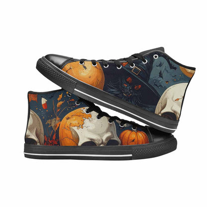 MEN'S Halloween Skulls Pumpkins High Top Canvas Dark Academia Shoes