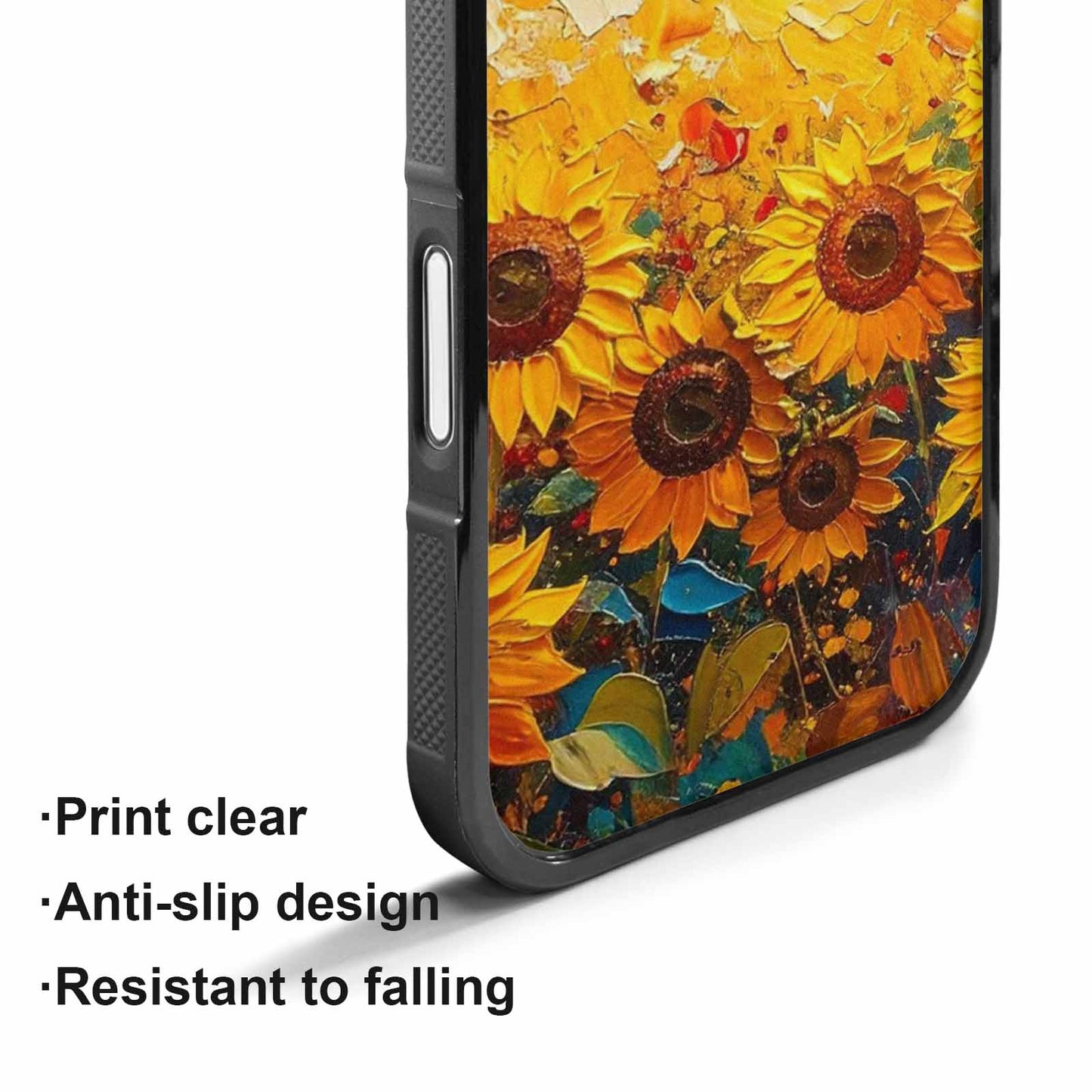 iPhone 17 Case — Impressionist Sunflower Brushstroke Pattern Floral, Customized Protective Case