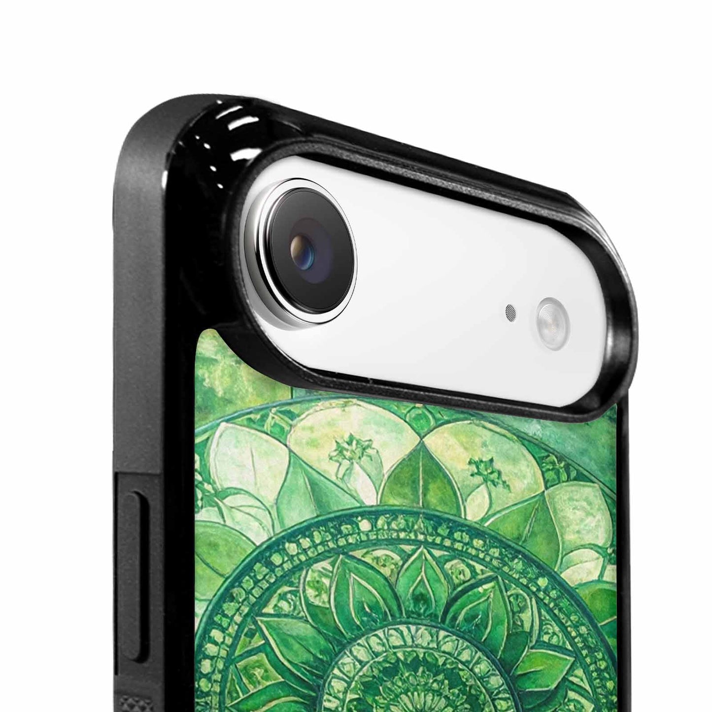 iPhone 17 Air Case — Green Mandala Bohemian Print Edge Original, Personalized Phone Case