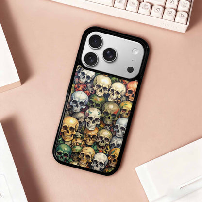 iPhone 17 Pro Case — Skulls Pattern Hundreds Of Sma Gothic, Custom Made Phone Cover