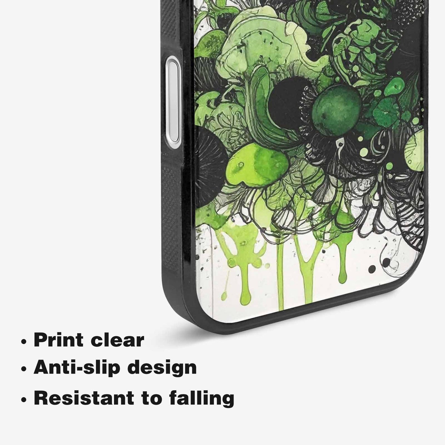 iPhone 16 Case — Sea Creature Burst Black Green Ink, Original Design Phone Case