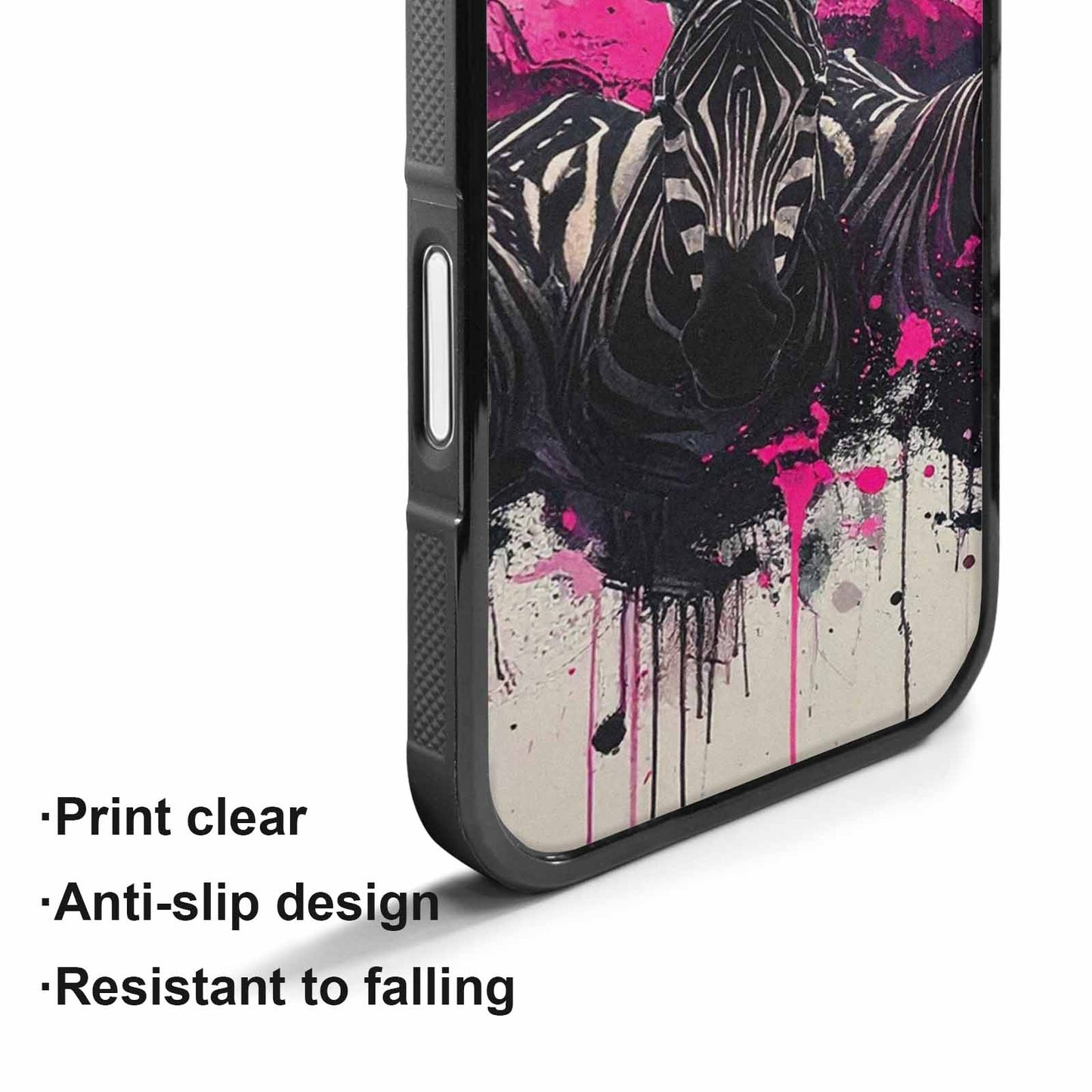 iPhone 17 Case — Black &amp; Pink Ink Animal Print, Custom Phone Case