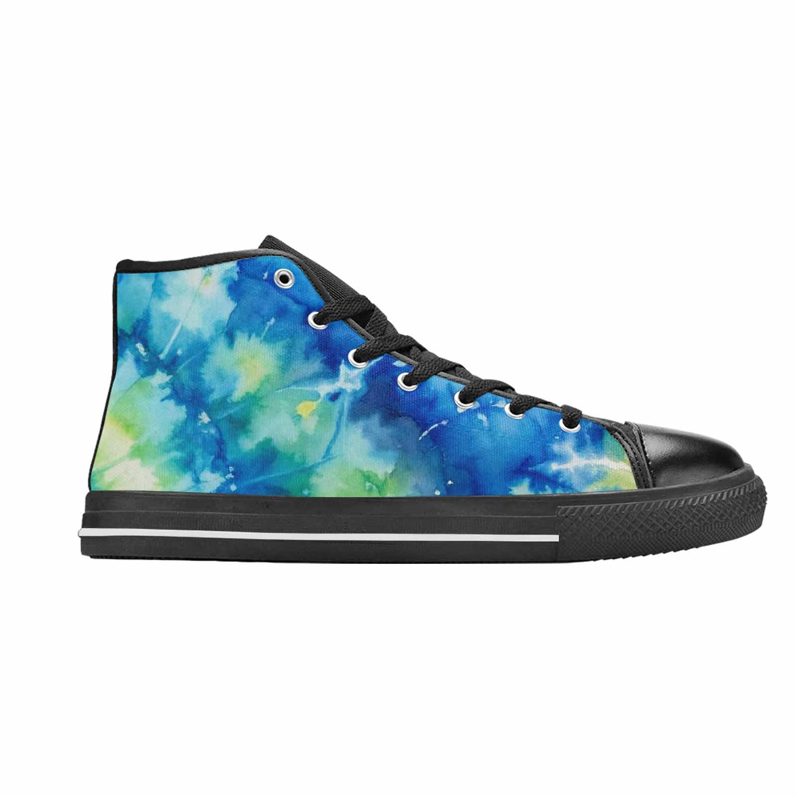 MEN'S Tie Dye Swirl High Top Canvas Neon Fantasy Custom Shoes