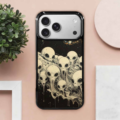 iPhone 17 Pro Max Case — Melting Aliens Pattern Alien Scifi, Custom Art Phone Cover