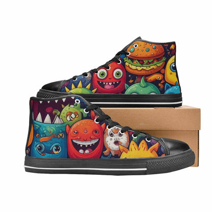 MEN'S Cartoon Monster Character High Top Canvas Dark Academia Custom Shoes