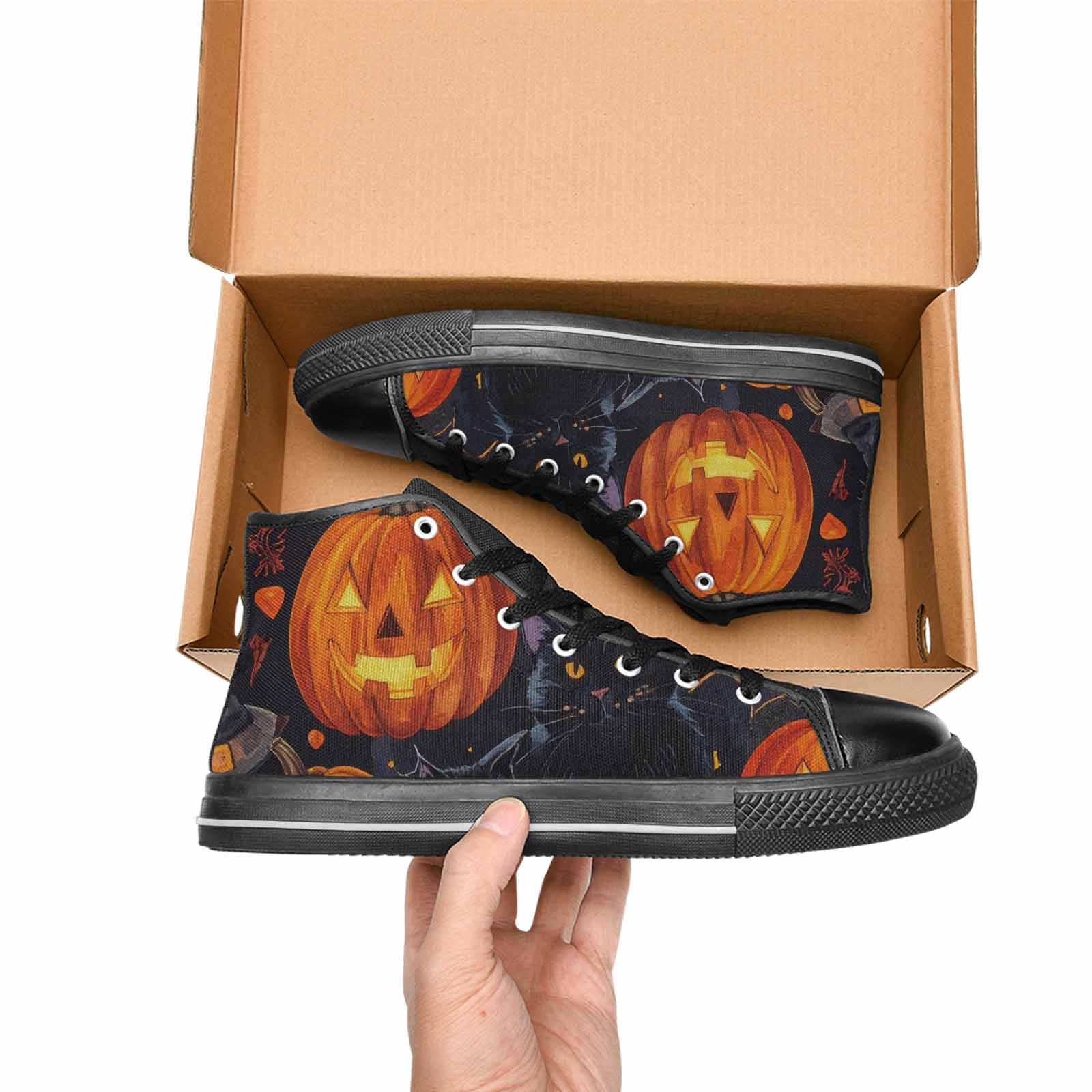 WOMEN'S Halloween High Top Canvas Dark Academia Custom Shoes