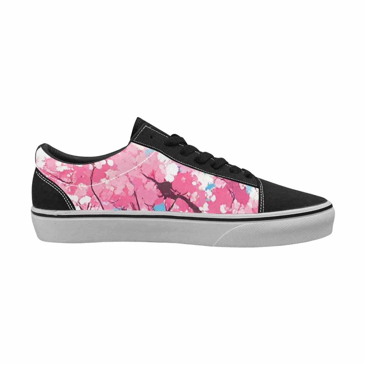 WOMEN'S Cherry Blossom Branch Cherry Lace-Up Canvas Vivid Custom Sneakers