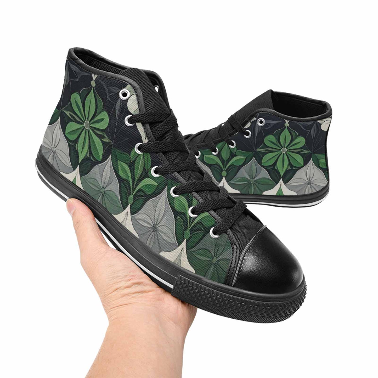 MEN'S Aromantic Flag Color High Top Canvas Aesthetic Custom Shoes