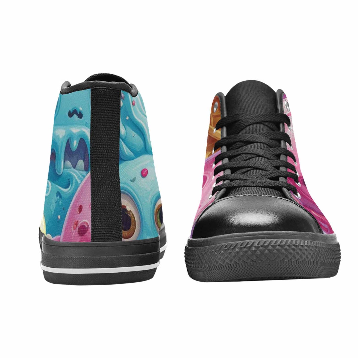 MEN'S Melting Icecream Monster Cherry High Top Canvas Aesthetic Sneakers
