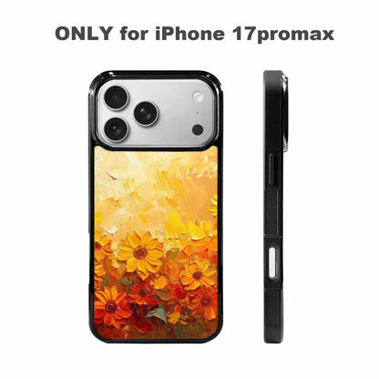 iPhone 17 Pro Max Case — Impressionist Sunflower Brushstroke Pattern Floral, Custom Art Phone Cover