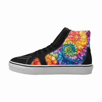 MEN'S Tie High Top Canvas Kaleidoscope Custom Sneakers