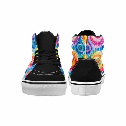 MEN'S Tie Dye Swirl High Top Canvas Vibrant Chaos Custom Shoes
