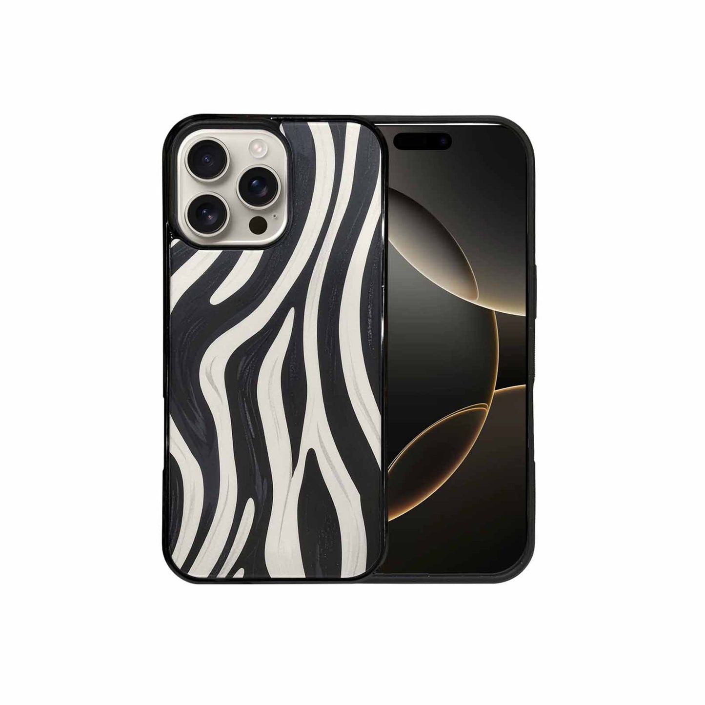 iPhone 16 Pro Max Case — Modern Zebra Stripe Custom Personalized Phone, Custom Print Case Cover