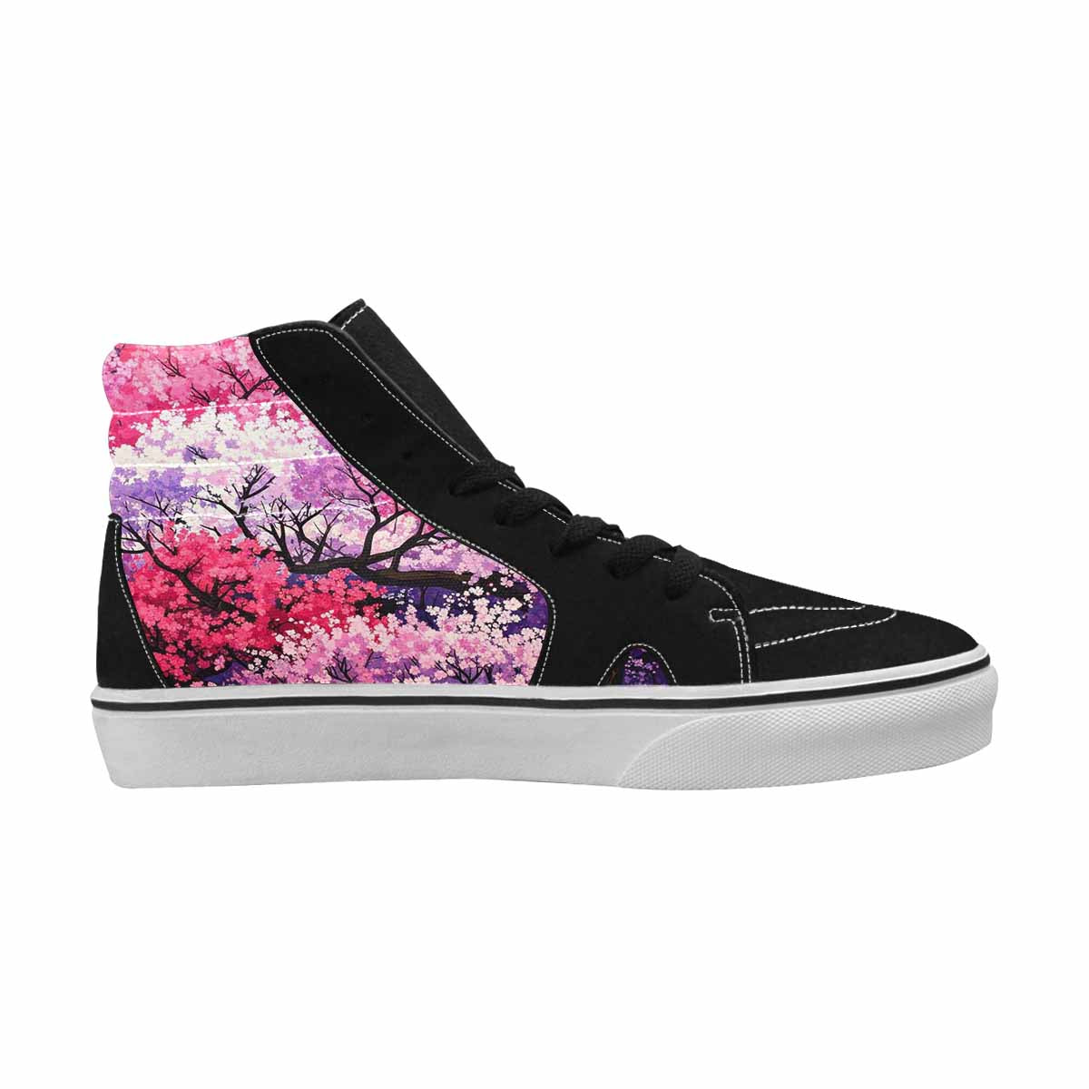 MEN'S Cherry Blossom Branch High Top Canvas Kaleidoscope Sneakers