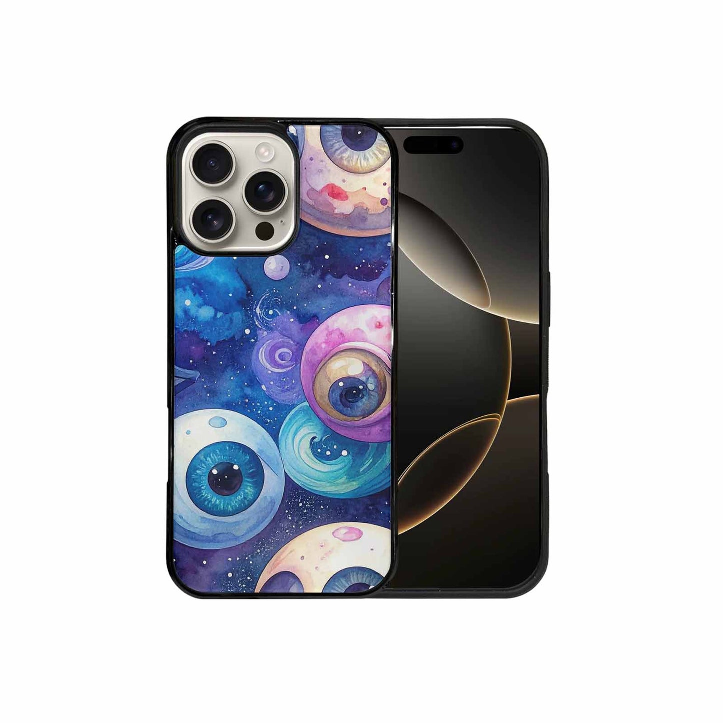 iPhone 16 Pro Max Case — Cartoon Eyeballs Galaxy, Customized Protective Case