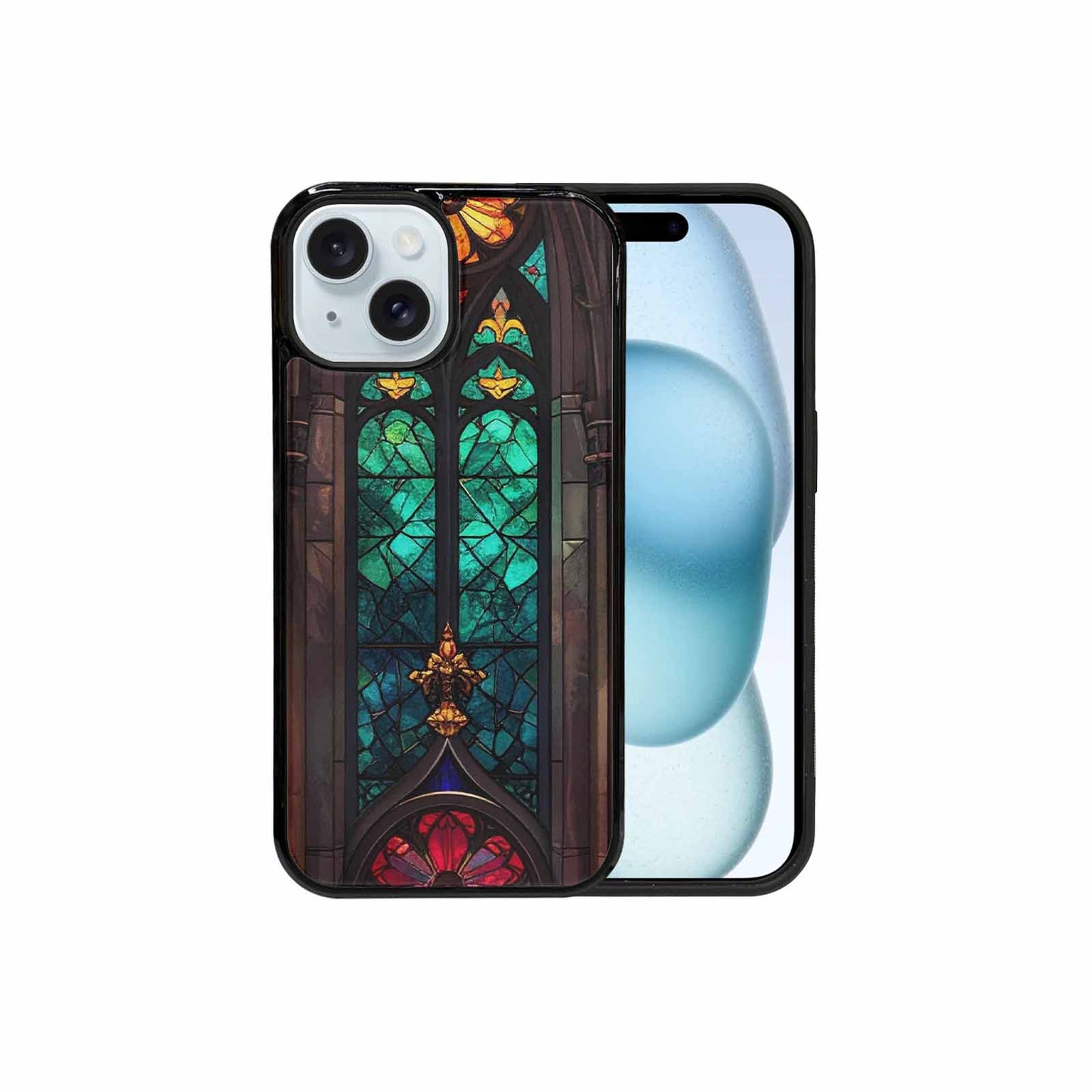 iPhone 15 Case — Stained Glass Cathedral Custom, Unique Phone Case Design
