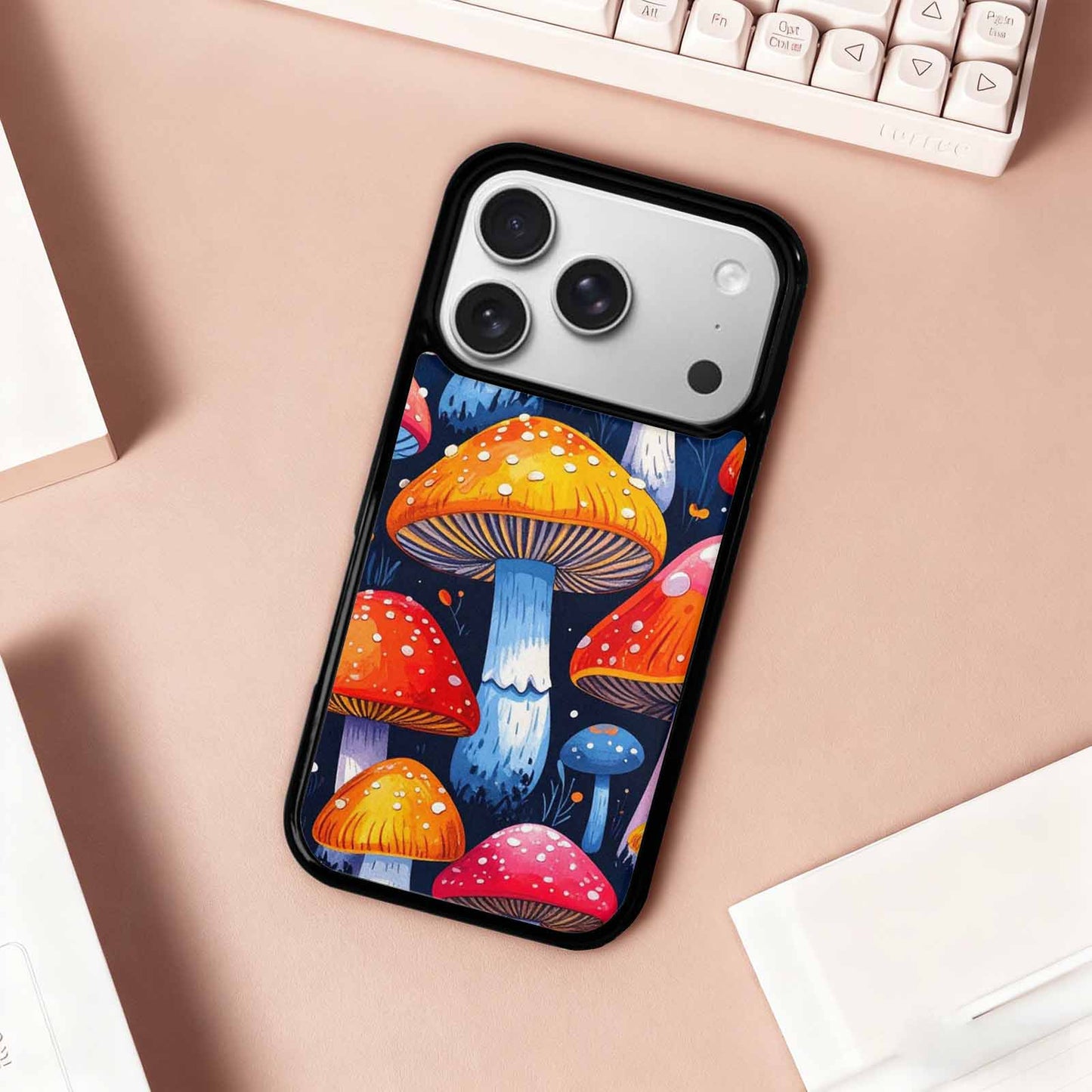 iPhone 17 Pro Case — Vivid Winter Mushroom Seamless Cartoon Cute, Unique Phone Case Design